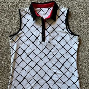 Women’s Tail Dri-fit tennis white sleeveless golf polo top XS